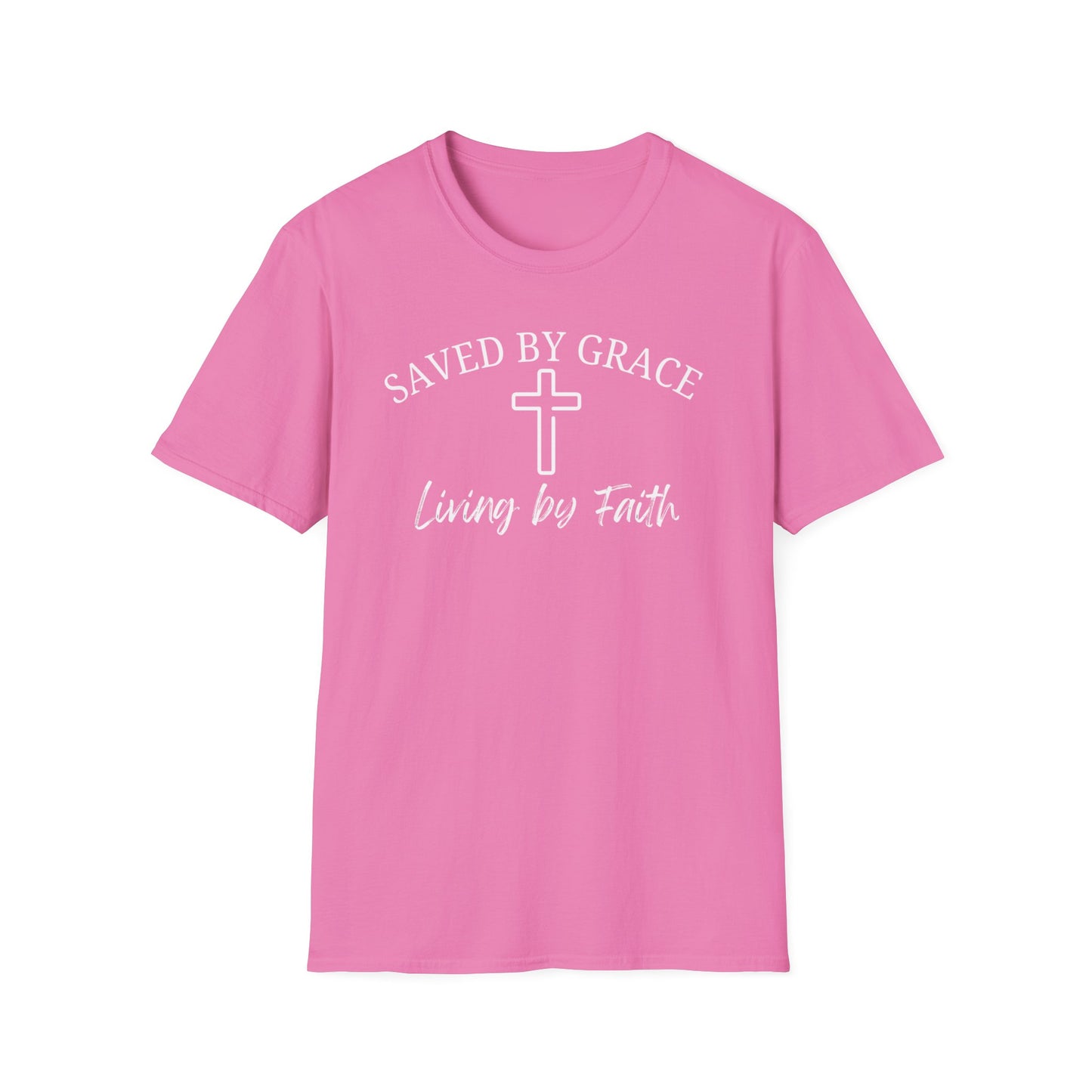"Saved by Grace Living by Faith" T-Shirt – Unisex Christian Tee for Daily Inspiration