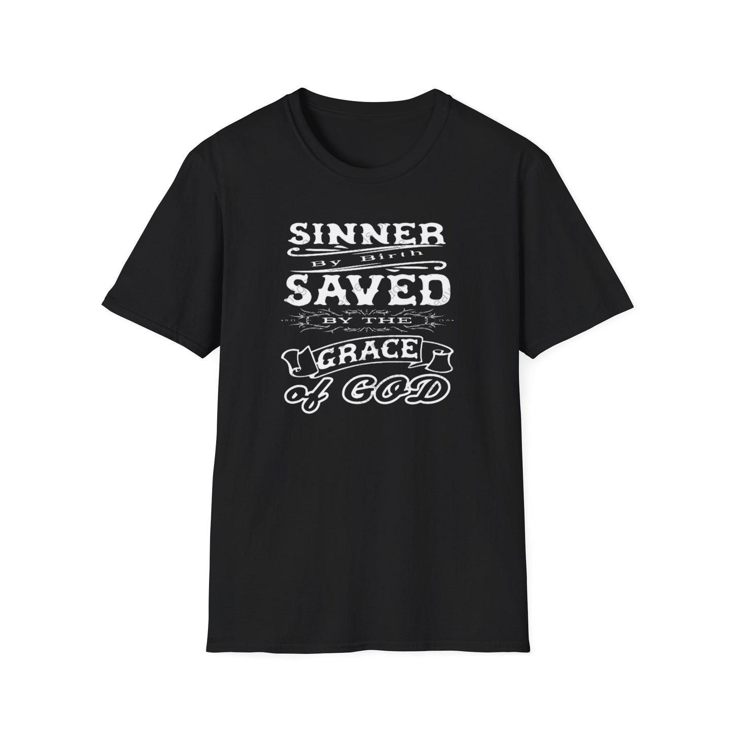 "Sinner by Birth, Saved by Grace" Christian T-Shirt – Faith Statement Tee for Men & Women