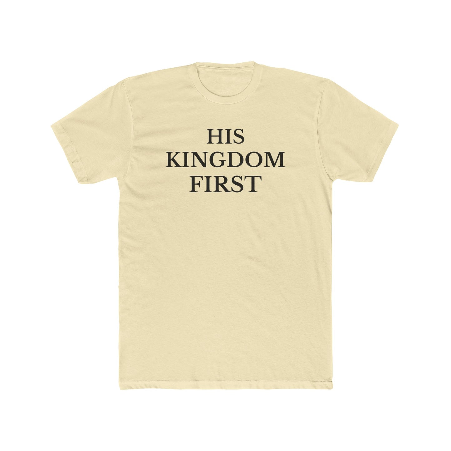 His Kingdom First Christian t-shirt in cream front view
