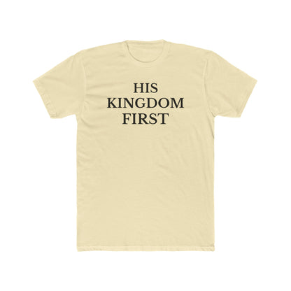 His Kingdom First Christian t-shirt in cream front view
